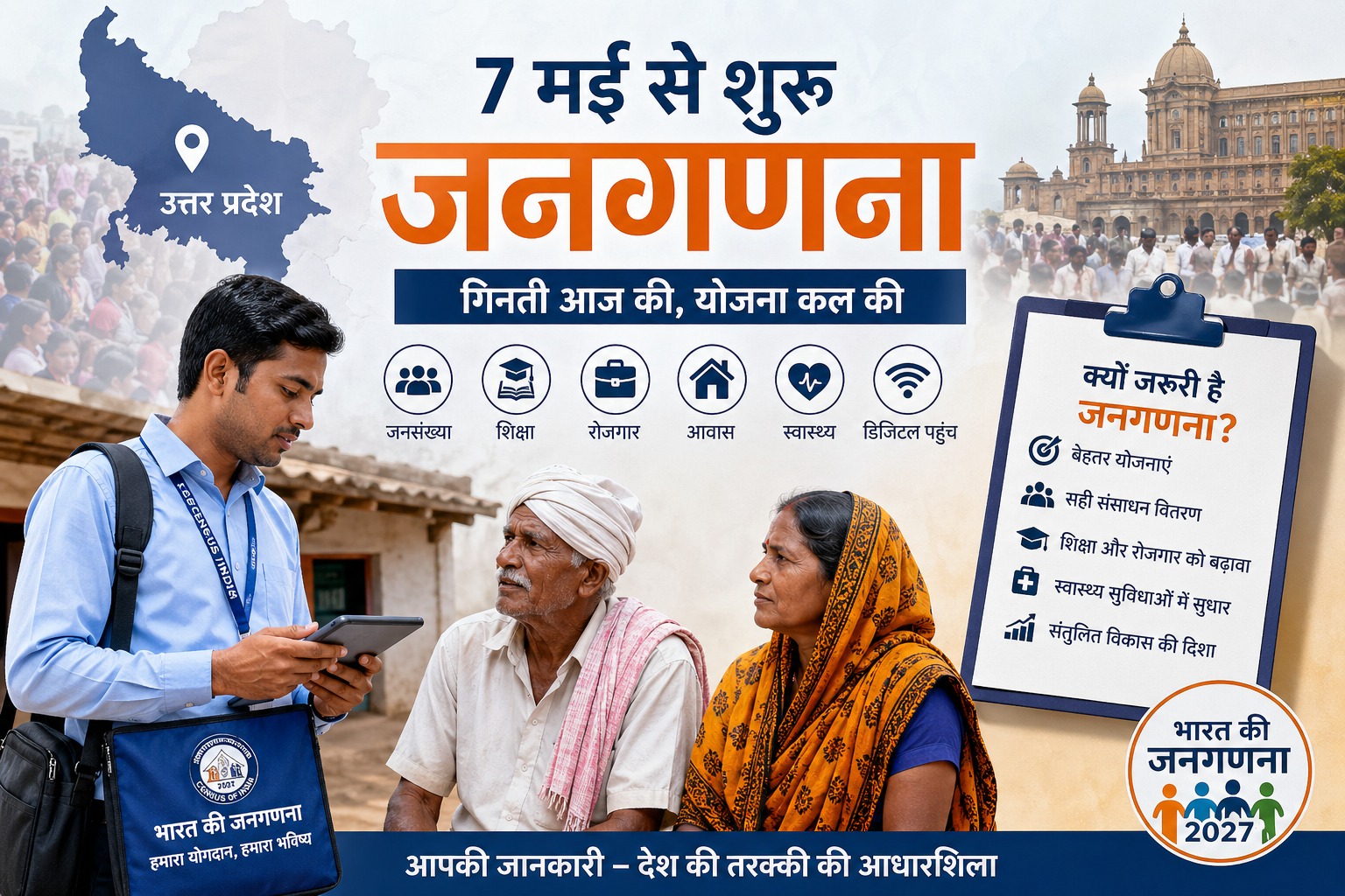 उत्तर प्रदेश में 7 मई से जनगणना की शुरुआत : क्यों जरूरी है यह प्रक्रिया, क्या होंगे मुख्य बिंदु और देश के लिए इसका क्या महत्व ?
