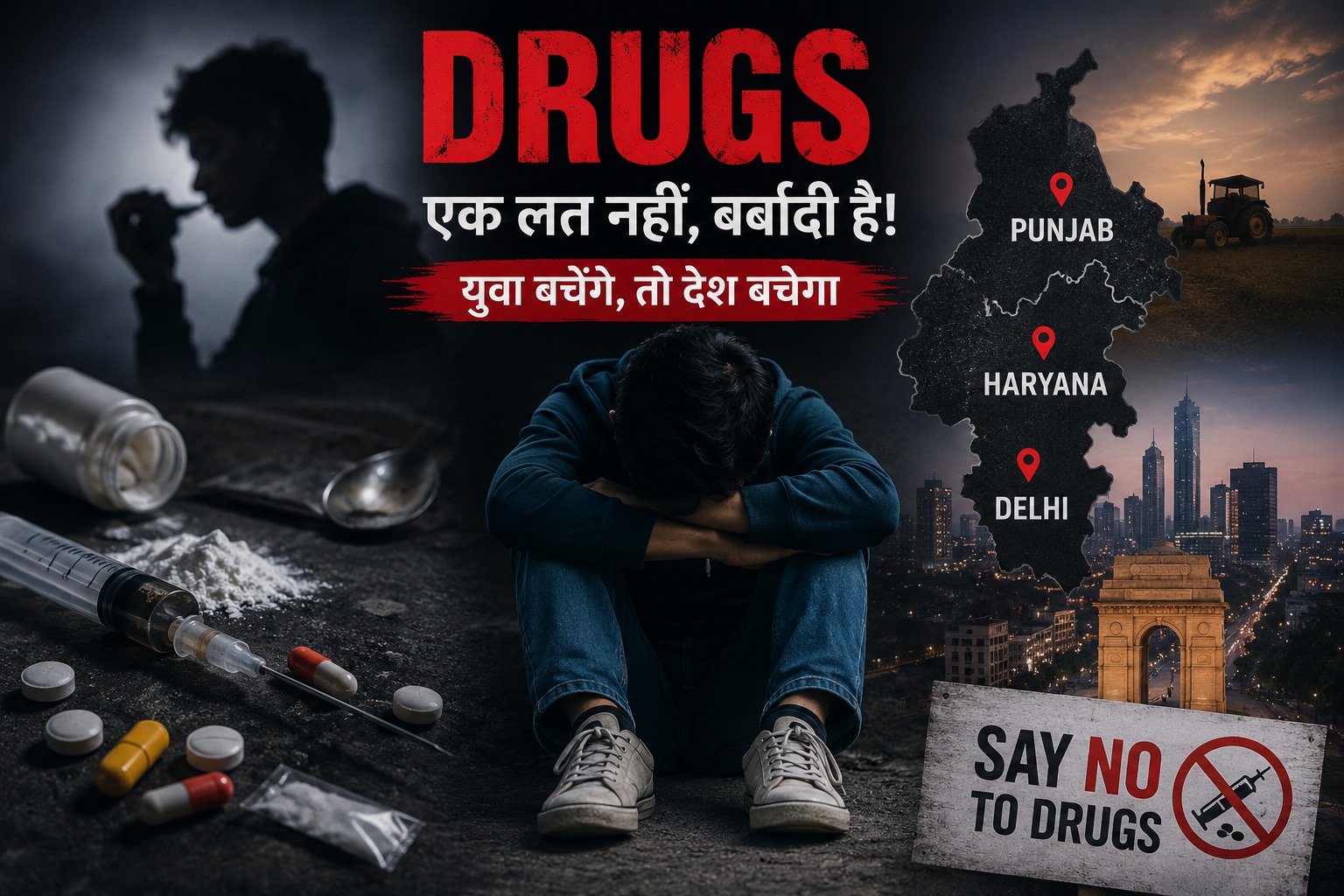 देश में बढ़ते ड्रग्स केस: युवा पीढ़ी पर गहराता खतरा — पंजाब, हरियाणा और दिल्ली सबसे ज्यादा प्रभावित