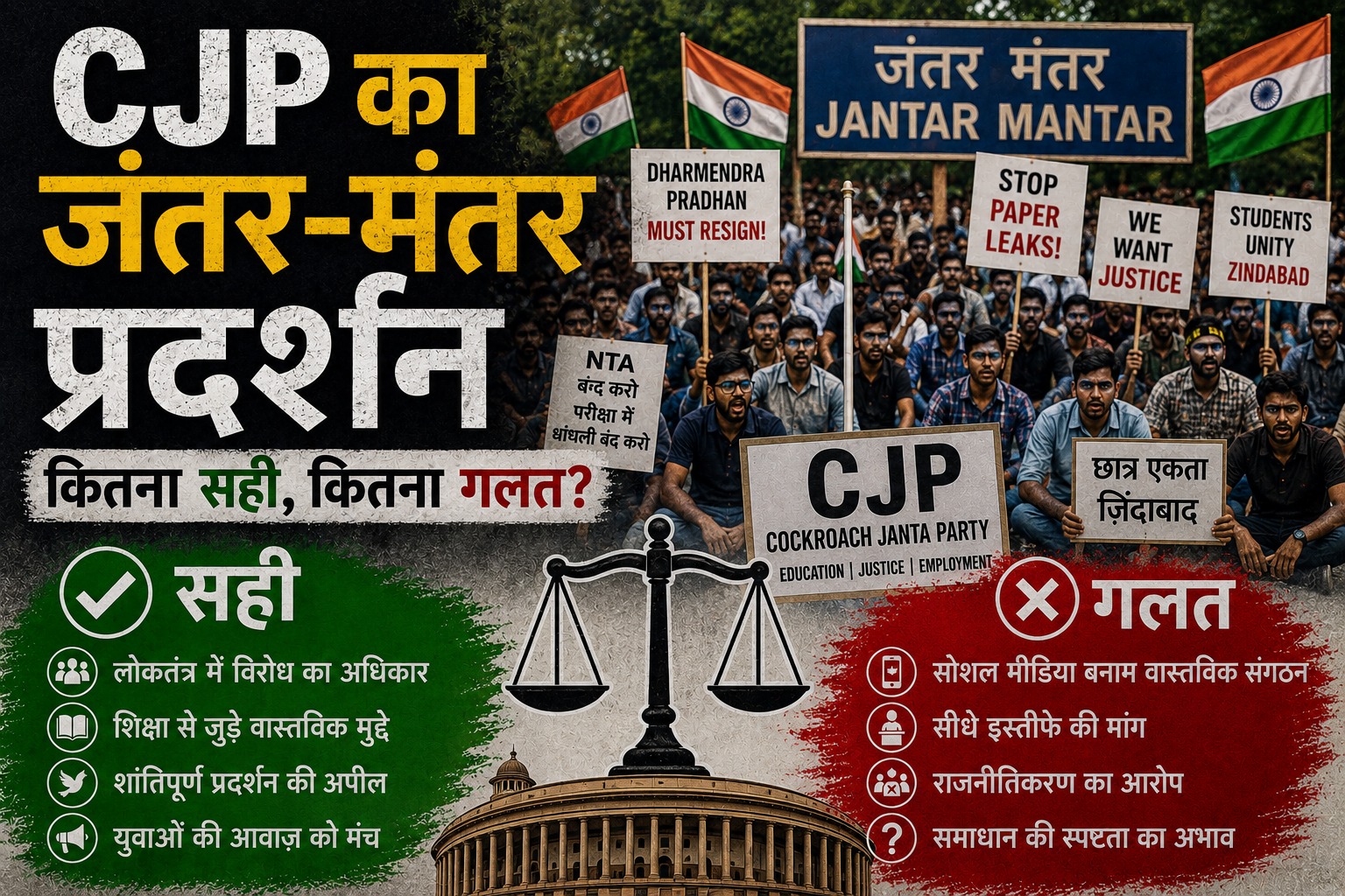 CJP का जंतर-मंतर प्रदर्शन: कितना सही, कितना गलत ?