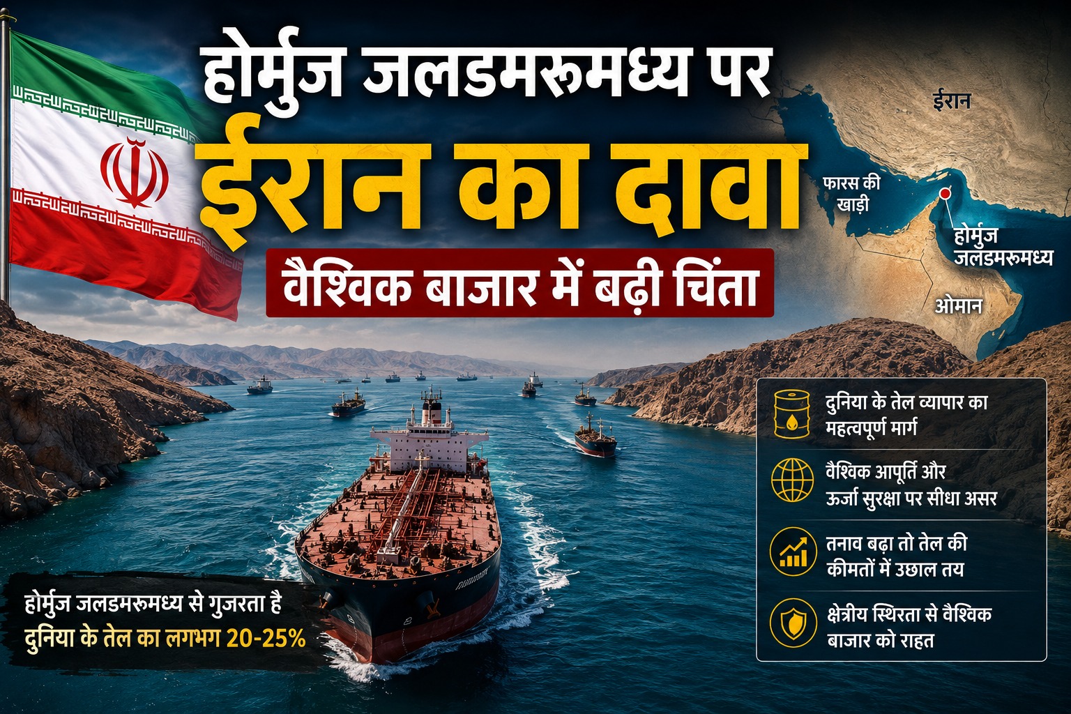 ईरान-इज़राइल तनाव के बीच होर्मुज जलडमरूमध्य पर ईरान का बड़ा दावा, वैश्विक बाजार में बढ़ी चिंता